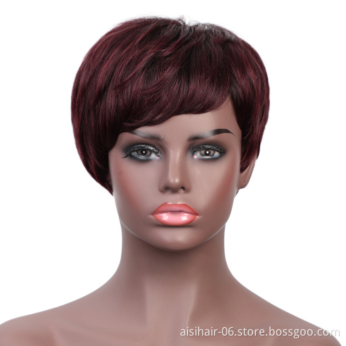 Aisi Hair Hot Selling Wholesale Color Black Short Pixie Cut 100% Brazilian For Black Women Extensions Human Hair